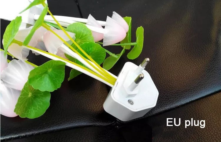 LED Mushroom & Flower Night Light – Plug-in Sensor Bedside Wall Lamp
