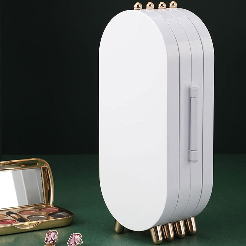 Foldable Jewelry Storage Organizer Box with Mirror