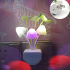 LED Mushroom & Flower Night Light – Plug-in Sensor Bedside Wall Lamp