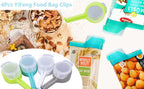 2-in-1 Food Bag Sealing Clips with Pour Spout Lid