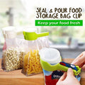 2-in-1 Food Bag Sealing Clips with Pour Spout Lid