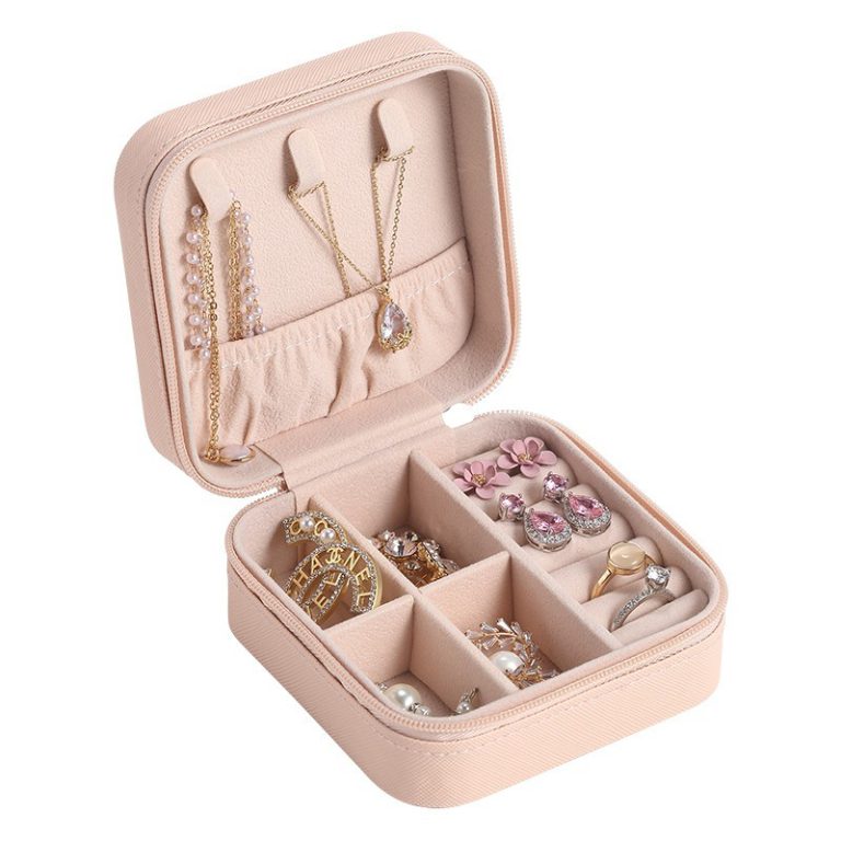 Mini Leather Travel Jewellery Organizer Case