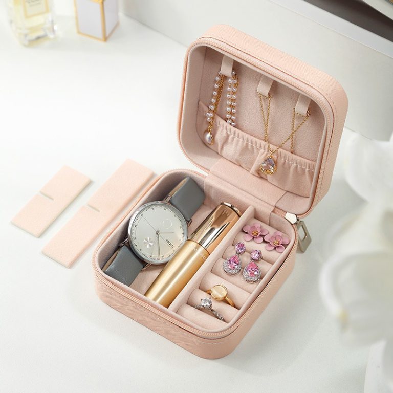 Mini Leather Travel Jewellery Organizer Case