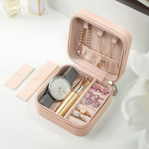 Mini Leather Travel Jewellery Organizer Case