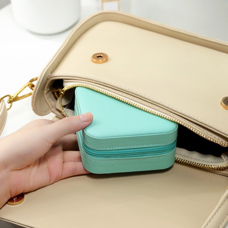 Mini Leather Travel Jewellery Organizer Case