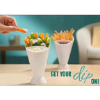 2-in-1 French Fries Cup Holder with Integrated Dip & Sauce Bowl