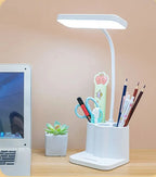 Multi-Function LED Bedside Desk Lamp with Pen Holder & Phone Stand