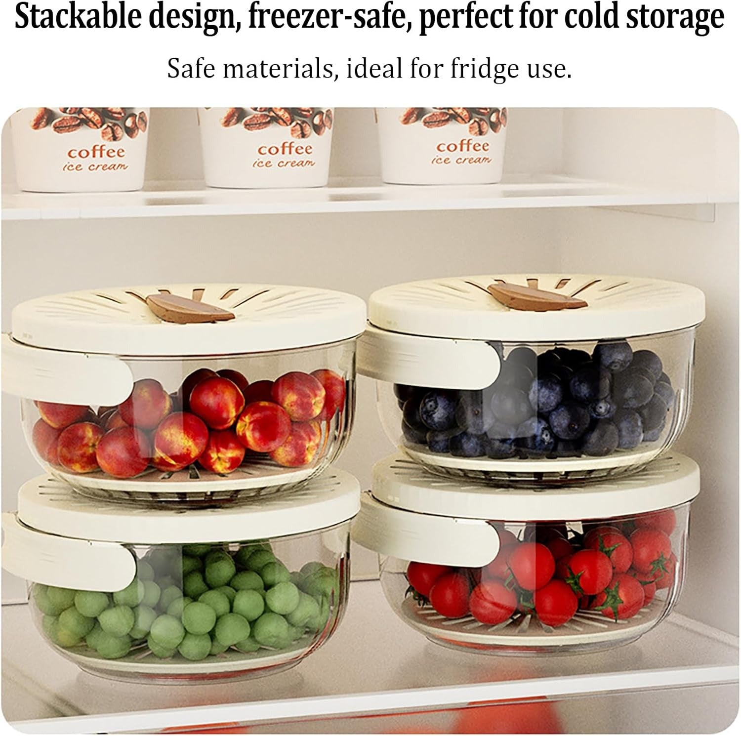 Kitchen Fruit Drainage Basket with Lid