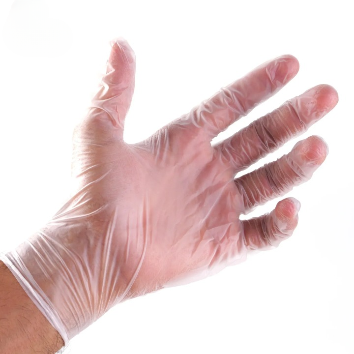 Safety Fine Clear Disposable Vinyl Gloves – Powder-Free, Food Safe & Latex-Free Non-Sterile Cleaning & Food Prep Gloves (100 Count)