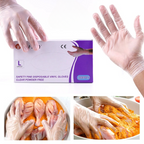 Safety Fine Clear Disposable Vinyl Gloves – Powder-Free, Food Safe & Latex-Free Non-Sterile Cleaning & Food Prep Gloves (100 Count)