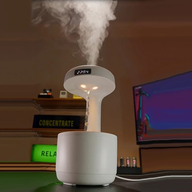 Smooth Sailing Antigravity Air Humidifier – Ultra-Quiet Cool Mist Air Humidifier with Floating Water Drop Effect & Night Light