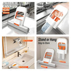 Portable Mini Sponge Mop – Hands-Free Self-Squeezing Short Mop