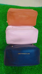 Leather Cosmetic and Travel Bag