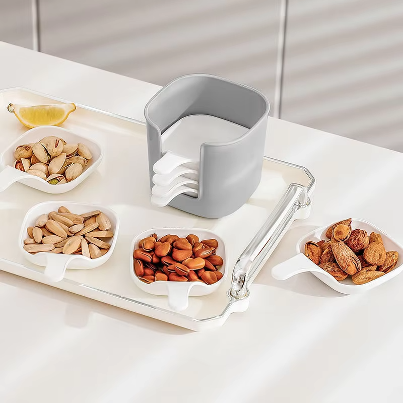 7-Piece Polished Sauce Dish Set with Storage Container