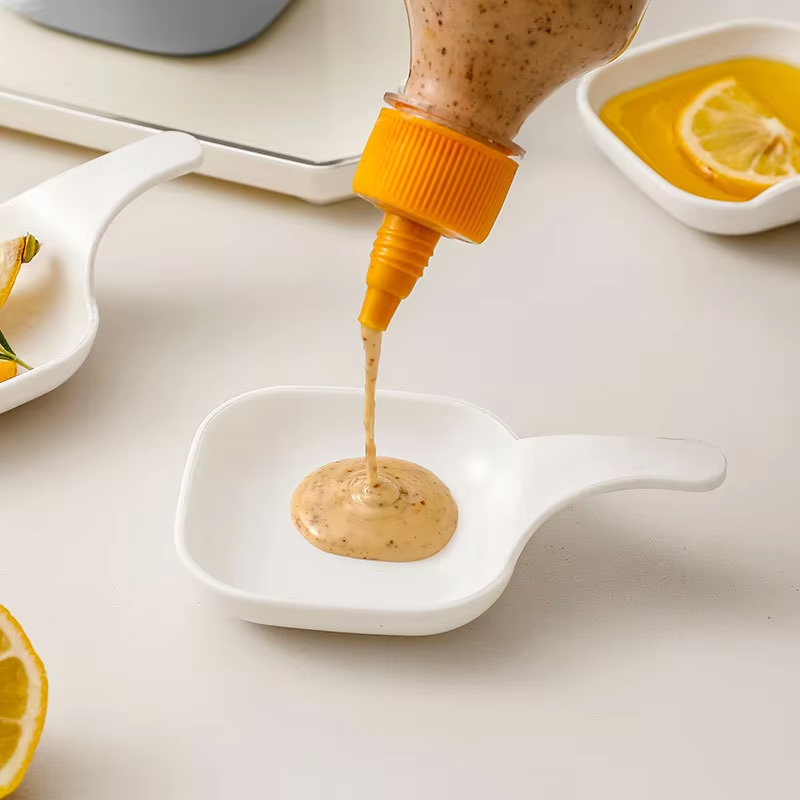 7-Piece Polished Sauce Dish Set with Storage Container
