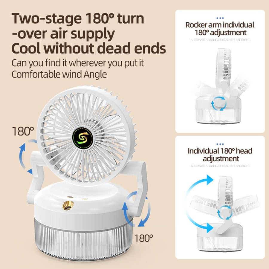 Air Humidifier & Desktop Misting Fan 800ML