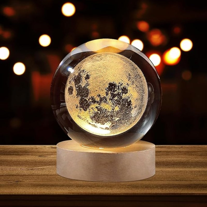 3D Moon Crystal Ball LED Lamp
