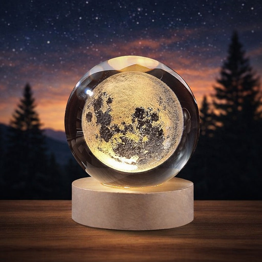 3D Moon Crystal Ball LED Lamp