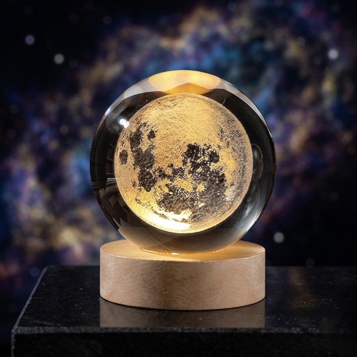 3D Moon Crystal Ball LED Lamp