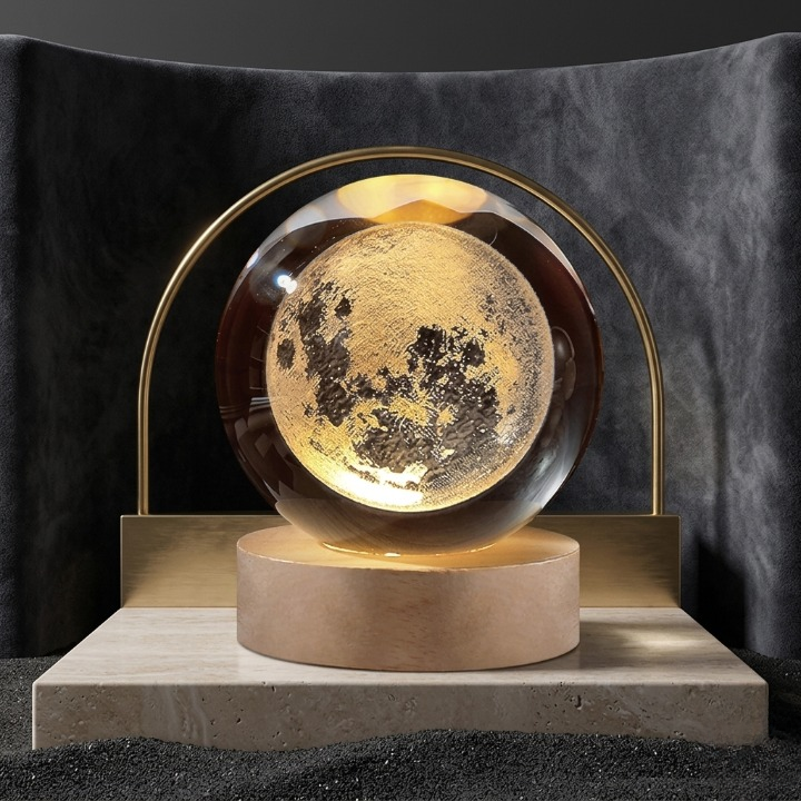 3D Moon Crystal Ball LED Lamp