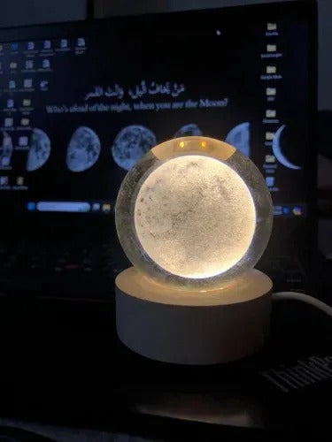 3D Moon Crystal Ball LED Lamp