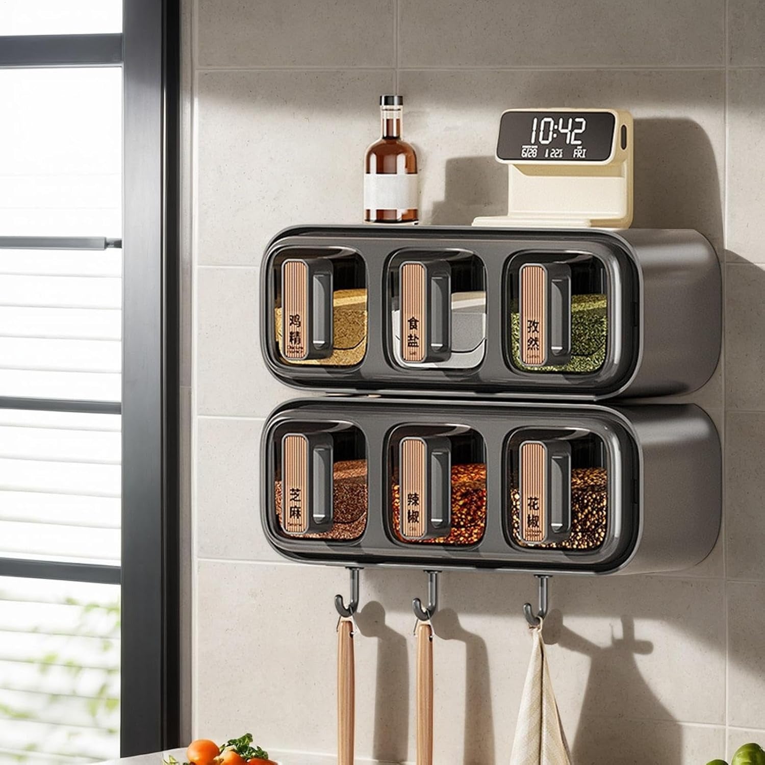 Wall Mounted Seasoning Box Set – Space-Saving Spice & Condiment Storage Container