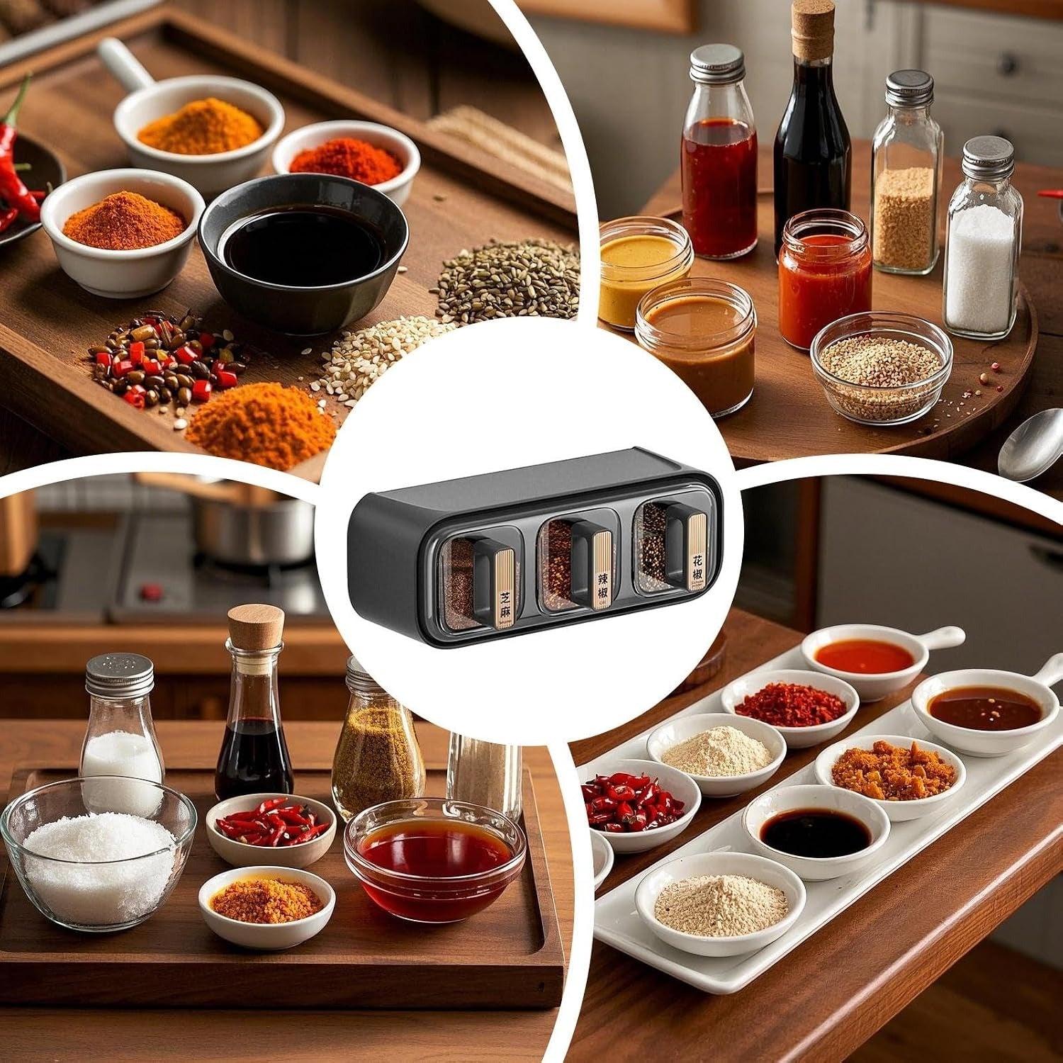 Wall Mounted Seasoning Box Set – Space-Saving Spice & Condiment Storage Container