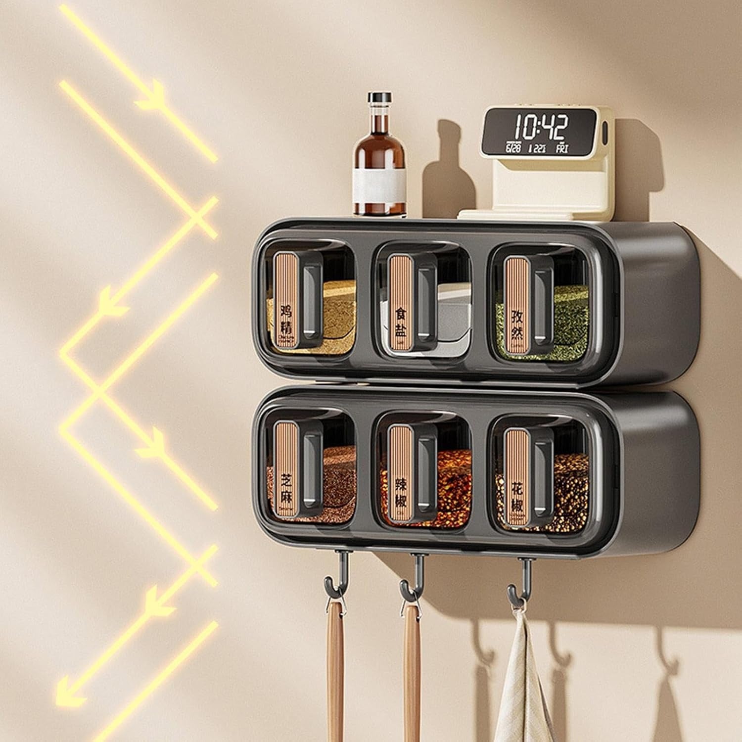 Wall Mounted Seasoning Box Set – Space-Saving Spice & Condiment Storage Container