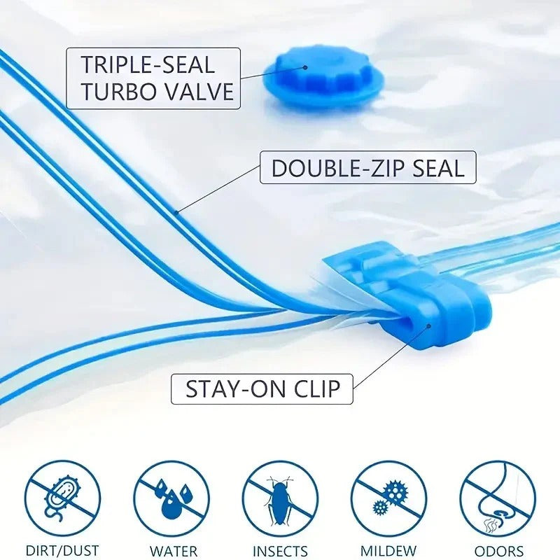 Vacuum Seal Storage Bags (5 pcs) With Pump