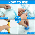 Vacuum Seal Storage Bags (5 pcs) With Pump