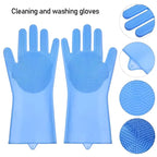 Silicone Dishwashing Gloves with Built-In Scrubber