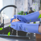 Silicone Dishwashing Gloves with Built-In Scrubber