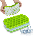 Silicon Ice Cube Tray with Lid - 36-Cube Honeycomb Ice Mold for Freezer